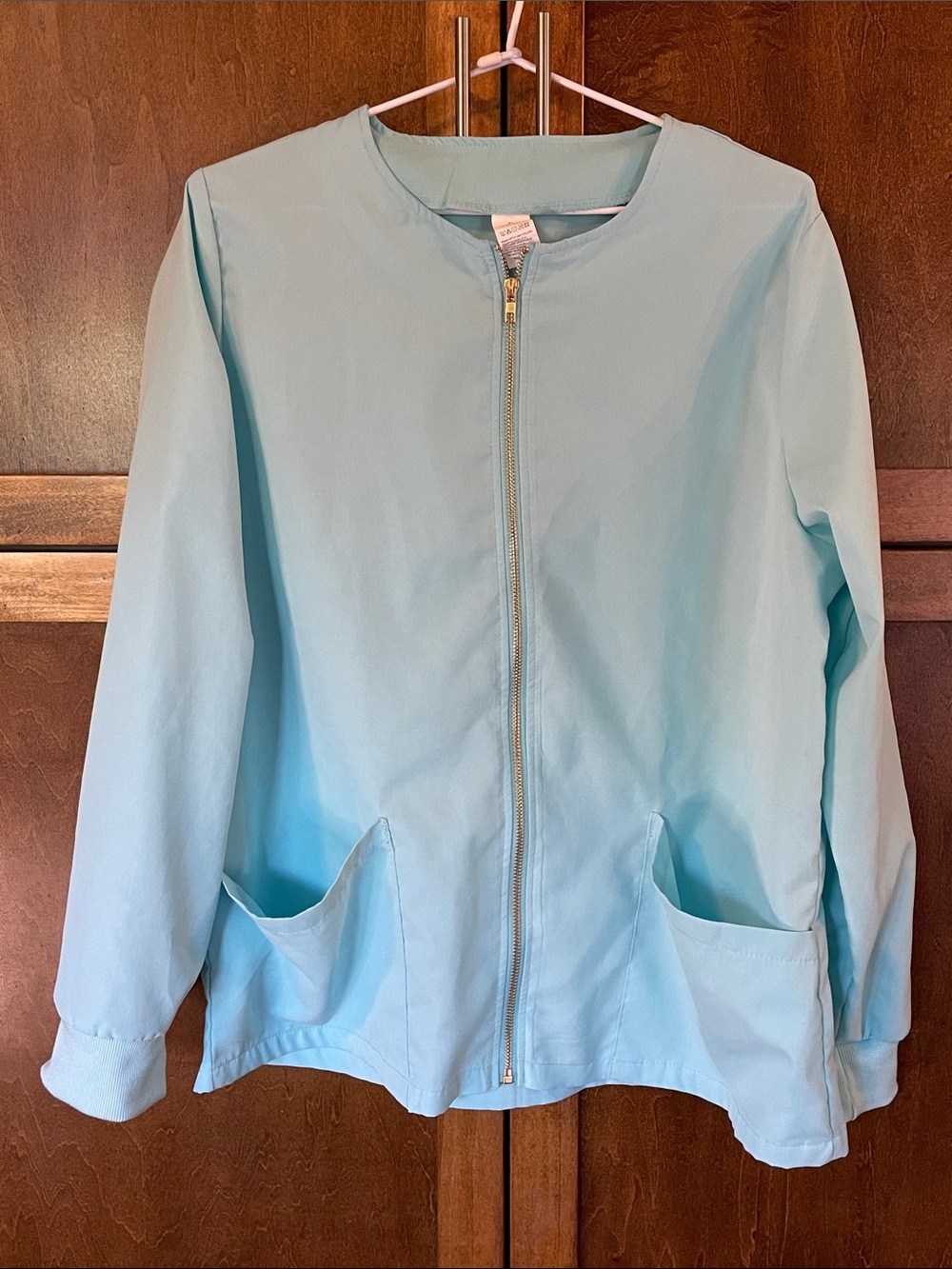 Light Blue Zip-Front Women's Uniform Jacket